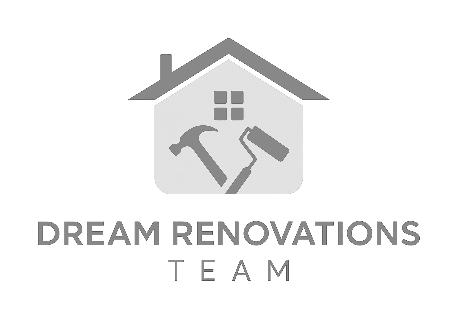 dreamrenovationsteam logo upscaled transparent light greyscale